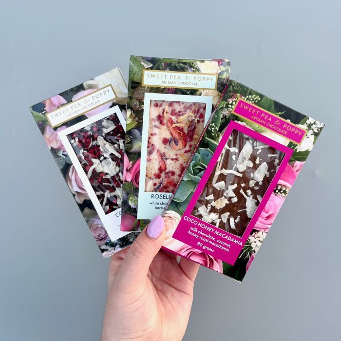 A bundle of three handmade chocolate bars