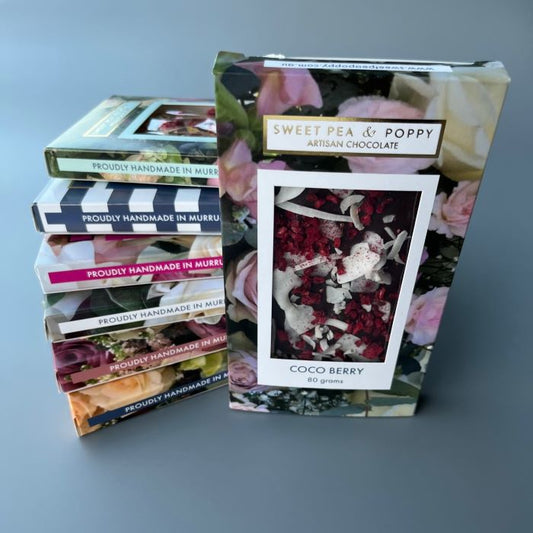 A bundle of handmade chocolate bars